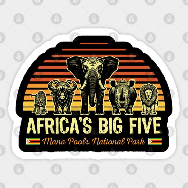 Africa's Big Five Safari | Leopard Rhino Elephant Buffalo Lion | Big 5 Africa | Mana Pools National Park Sticker by BraaiNinja